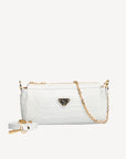 AUTRE | Pochette Croco blanc neige/or