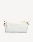 AUTRE | Pochette Croco blanc neige/or