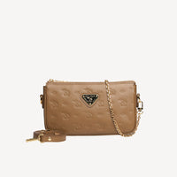 ZELL | Sac bandoulière imprimé marron mousse/doré