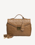 MARLY | Umhängetasche stampato moos braun/gold - FRONTAL