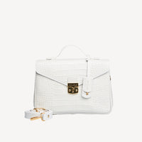 MARLY | Shoulder bag Croco snow white/gold