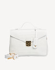 MARLY | Sac bandoulière Croco Snow blanc/doré