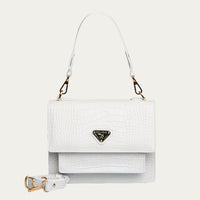 FEY | Sac bandoulière Croco Snow blanc/doré