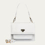 FEY | Schultertasche Croco snow weiss/gold VON VORNE