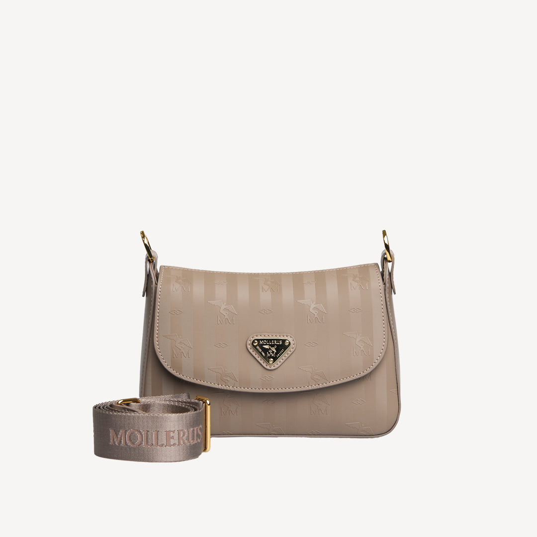 NOVILLE | Shoulder bag taupe grey/gold