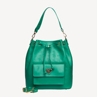 NYON | Pochette Stampato vert menthe/doré