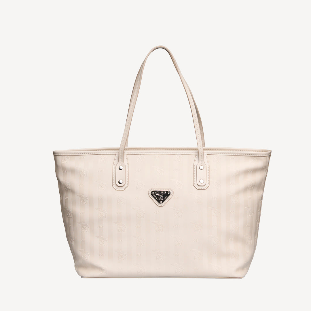 WINTERTHUR | Shopper with zipper pearl white/silver