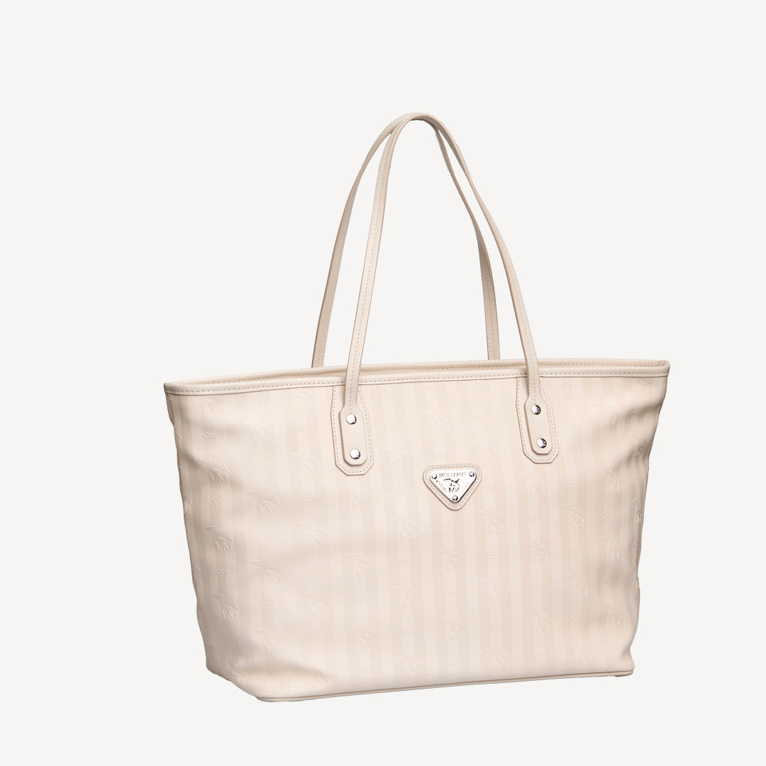 WINTERTHUR | Shopper with zipper pearl white/silver