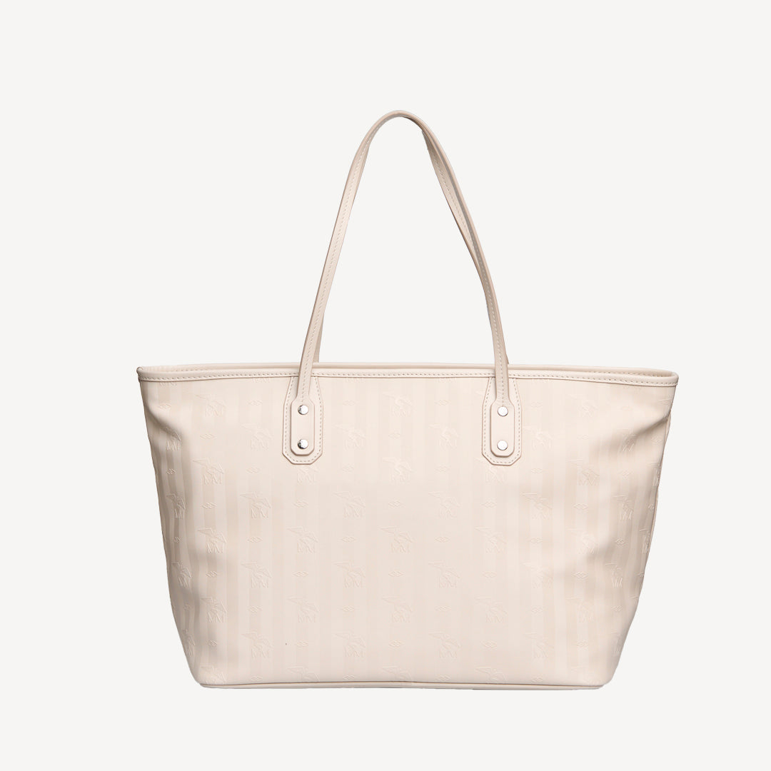 WINTERTHUR | Shopper with zipper pearl white/silver