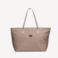 WINTERTHUR | Shopper bag with zipper, taupe/gold