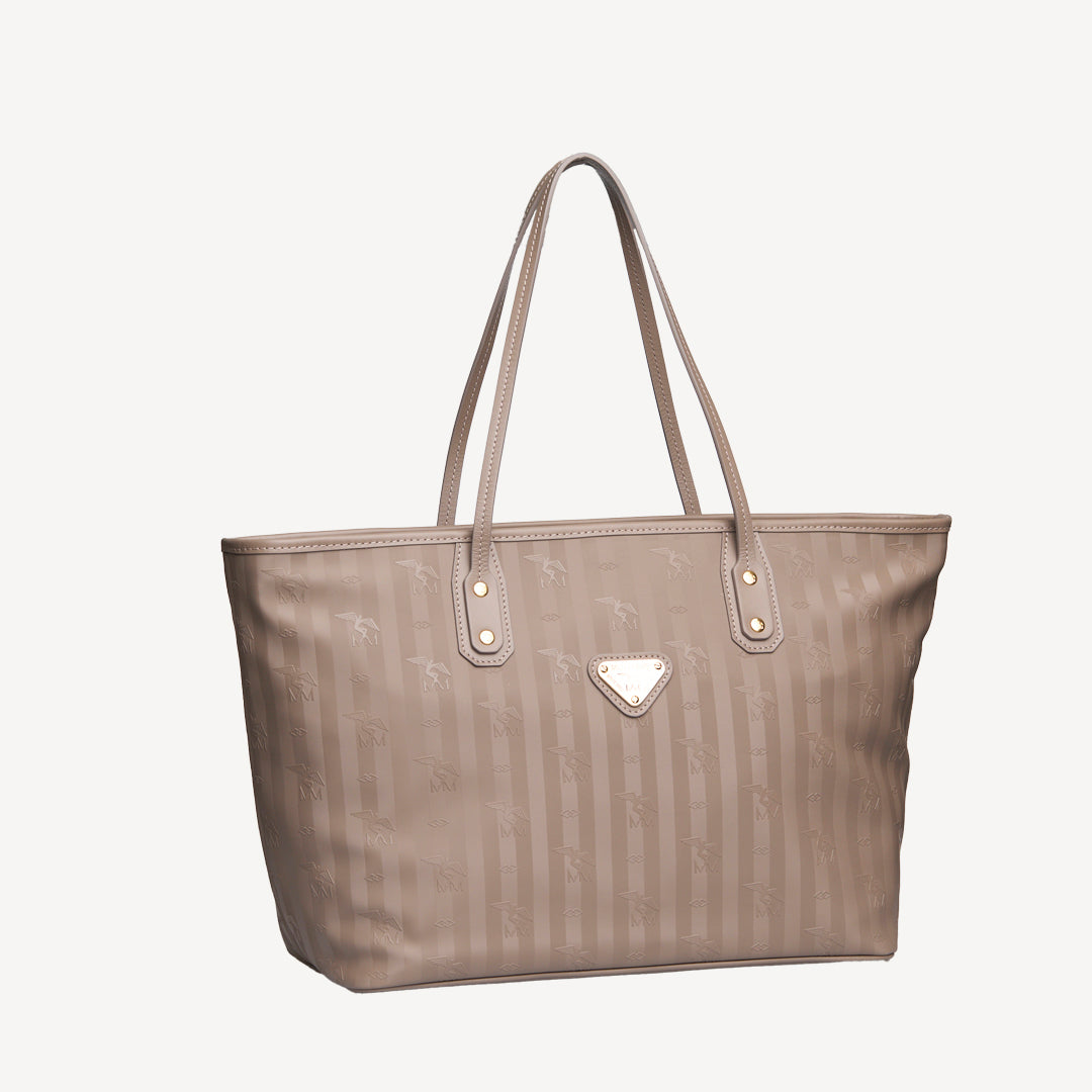 WINTERTHUR | Shopper mit Reissverschluss taupe grau/gold