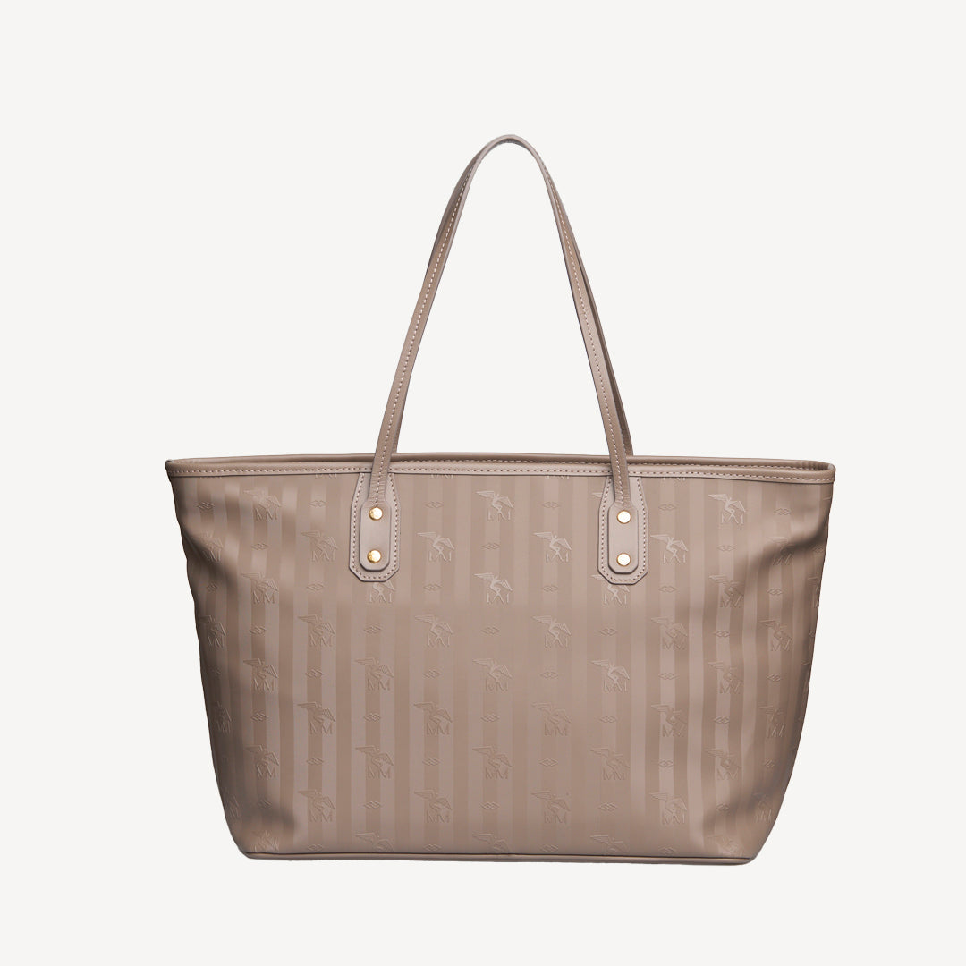 WINTERTHUR | Shopper with zipper taupe grey/gold