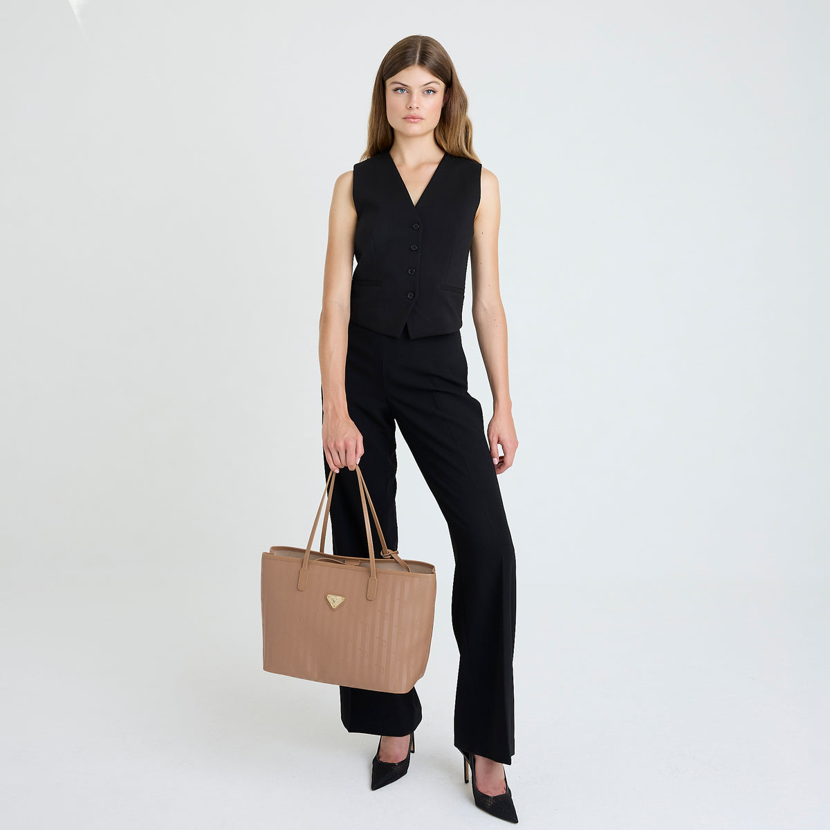 BERN | Shopper cappuccino beige/gold - full body