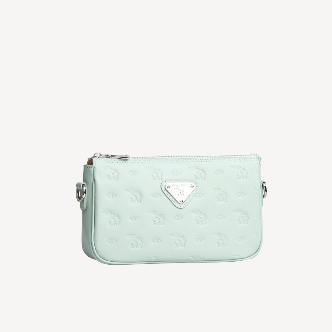 ZELL | Umhängetasche stampato aquamarine/silber - SEITLICH