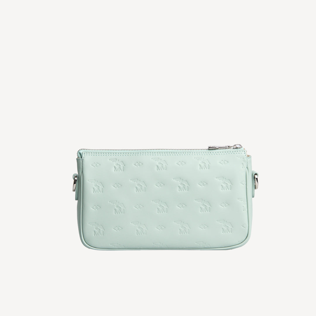 ZELL | Umhängetasche stampato aquamarine/silber - VON HINTEN