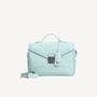 MARLY | Umhängetasche Stampato aquamarine/silber – frontal