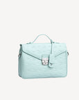 MARLY | Umhängetasche stampato aquamarine/silber - SEITLICH