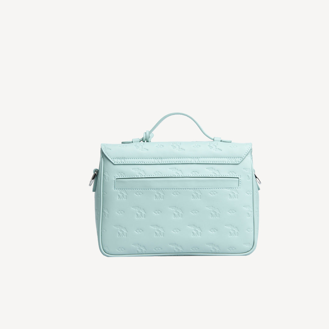 MARLY | Umhängetasche stampato aquamarine/silber - VON HINTEN