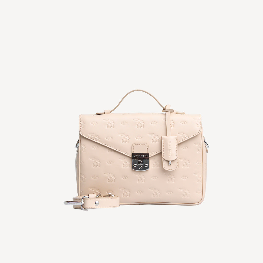 MARLY | Umhängetasche stampato vanilla beige/silber - FRONTAL