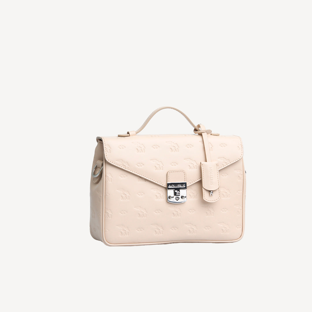 MARLY | Umhängetasche stampato vanilla beige/silber - SEITLICH