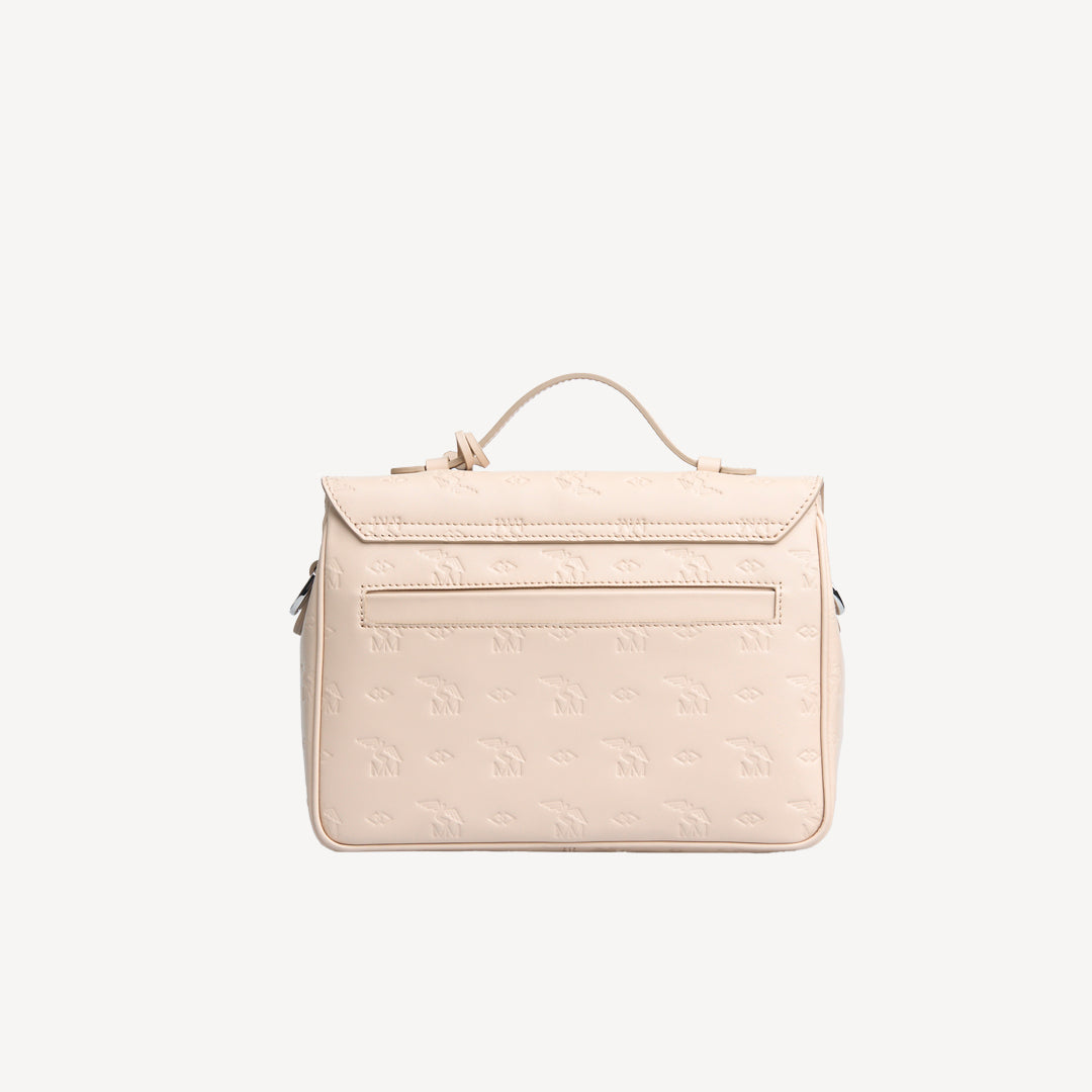 MARLY | Umhängetasche stampato vanilla beige/silber - VON HINTEN