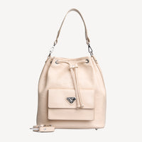 NYON | Pochette Stampato vanille beige/argent