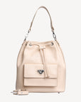 NYON | Pochette Stampato vanille beige/argent