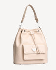 NYON | Pochette Stampato vanille beige/argent