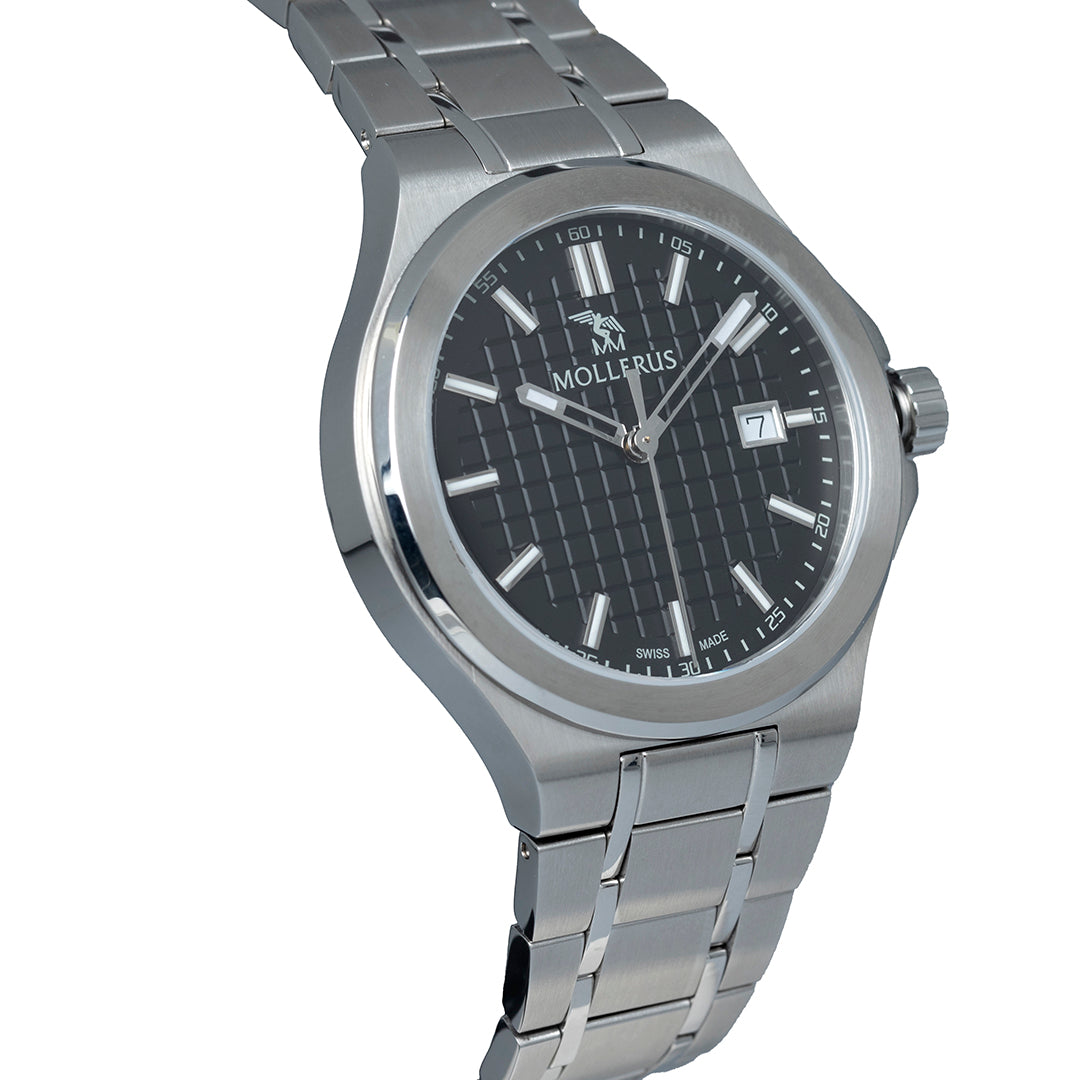 FIRST VAL ROSEG |  Armbanduhr Edelstahl Zifferblatt schwarz - SEITLICH