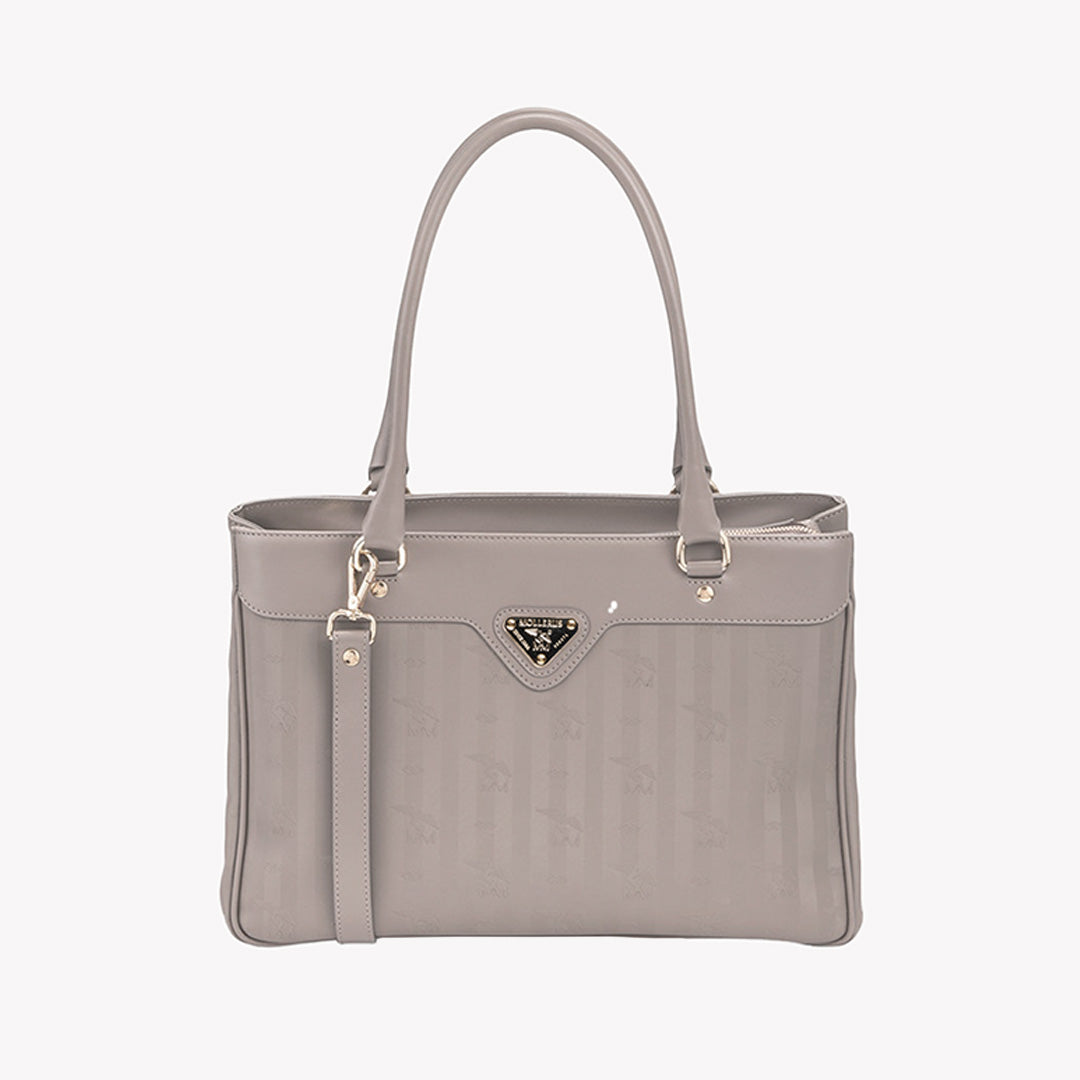 SULZ | Handtasche taupe grau/gold - frontal