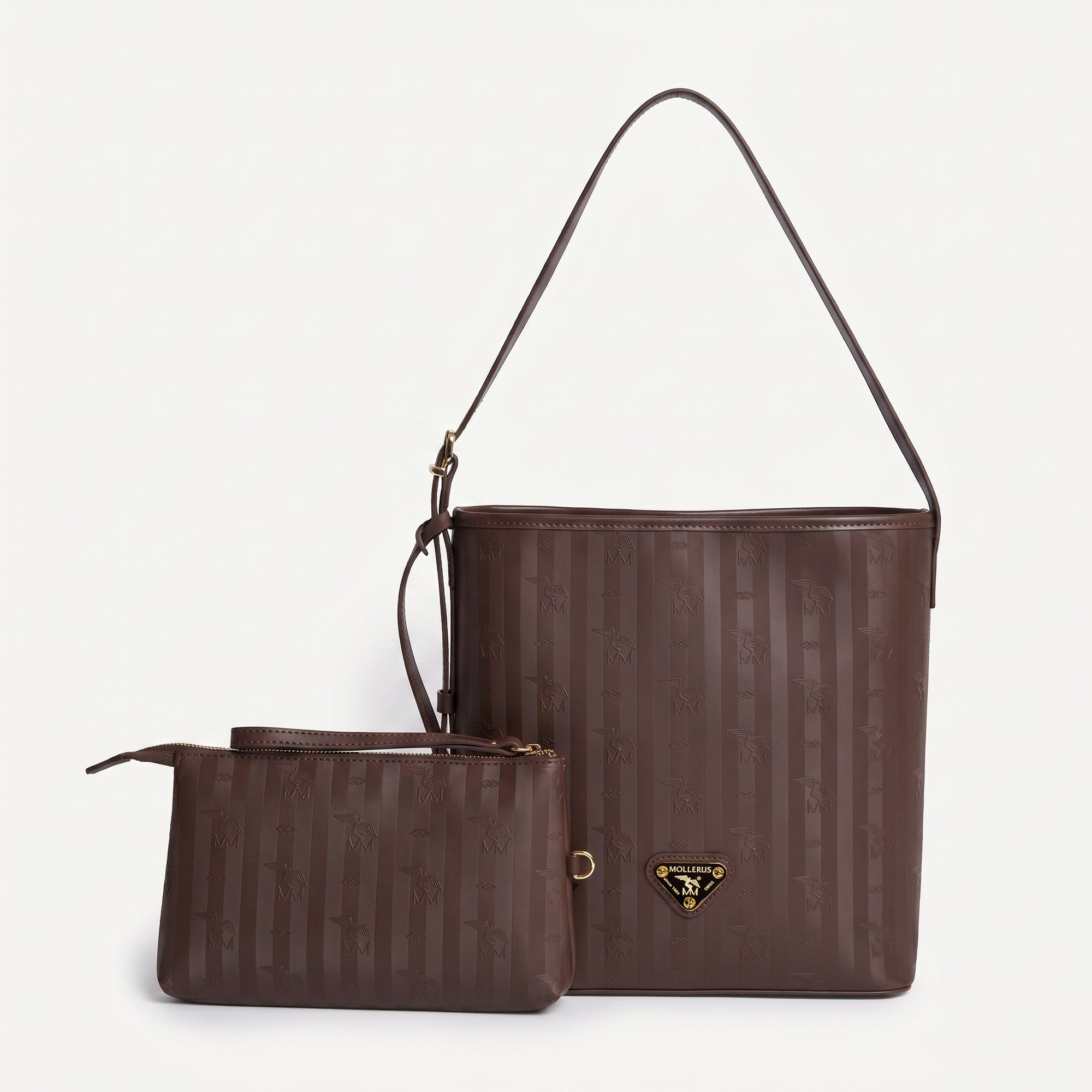 BANNWIL | Beuteltasche terra braun/gold - frontal
