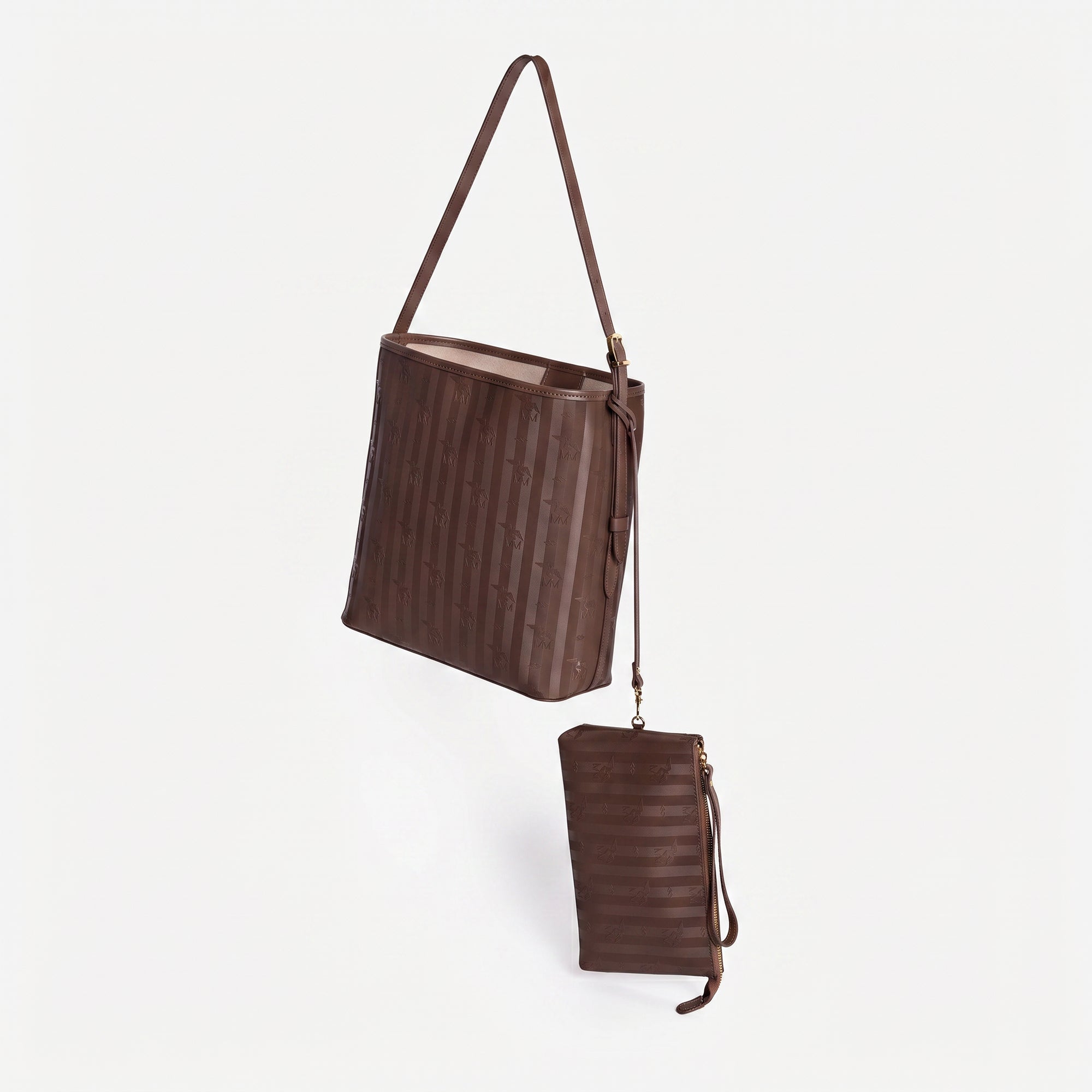 BANNWIL | Beuteltasche terra braun/gold - von hinten