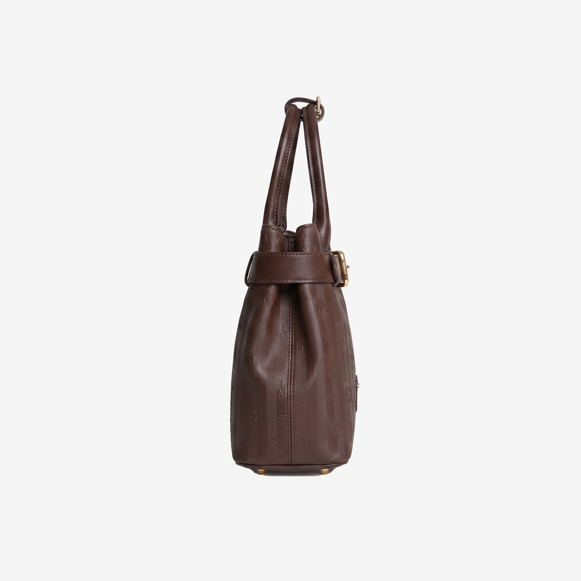 WITTNAU | Handtasche terra braun/gold- von der Seite