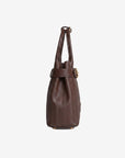 WITTNAU | Handtasche terra braun/gold- von der Seite