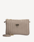 TAMINS | Umhängetasche taupe grau/gold - frontal