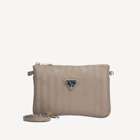 TAMINS | Sac bandoulière taupe/argent