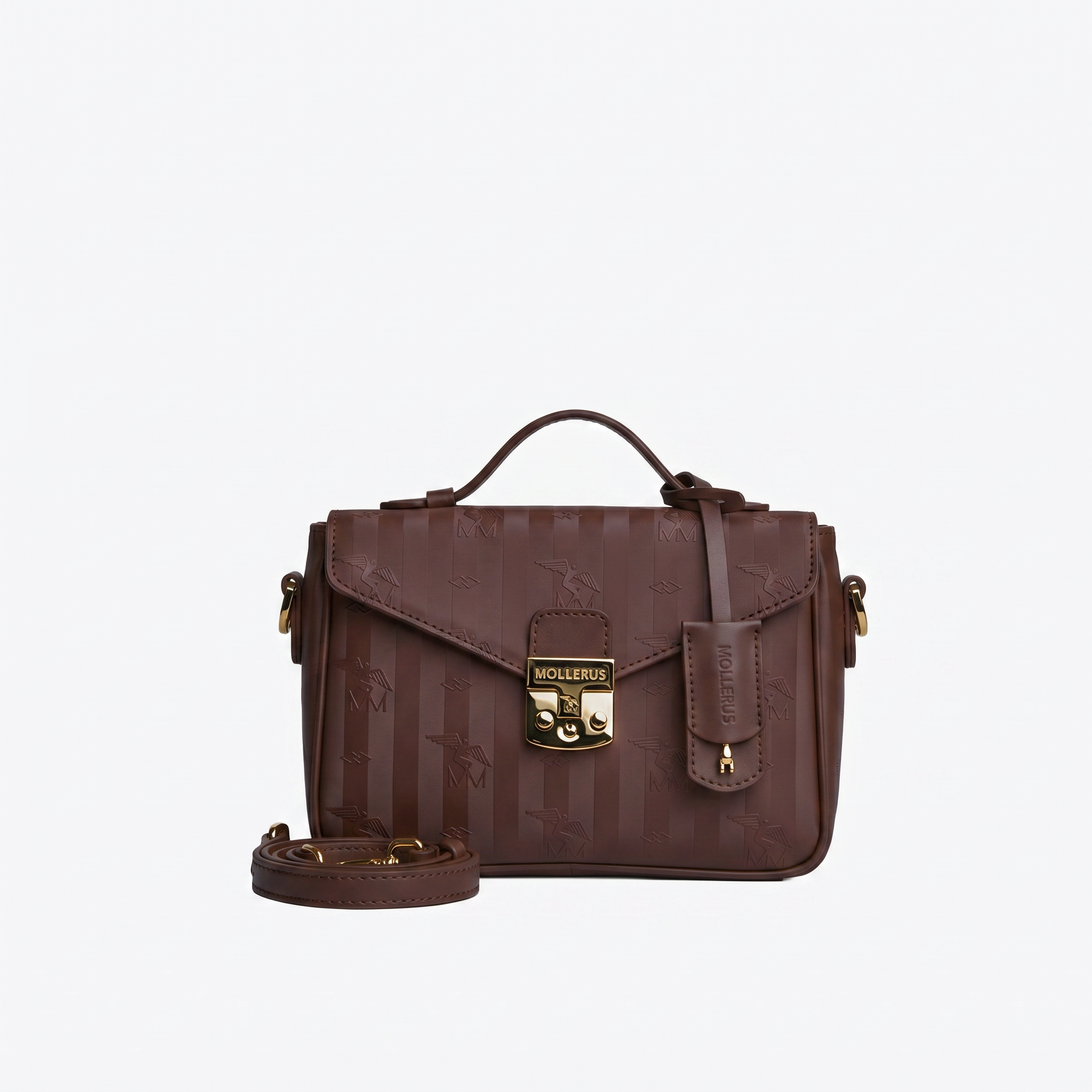 MEYRIN | Umhängetasche terra braun/gold - frontal