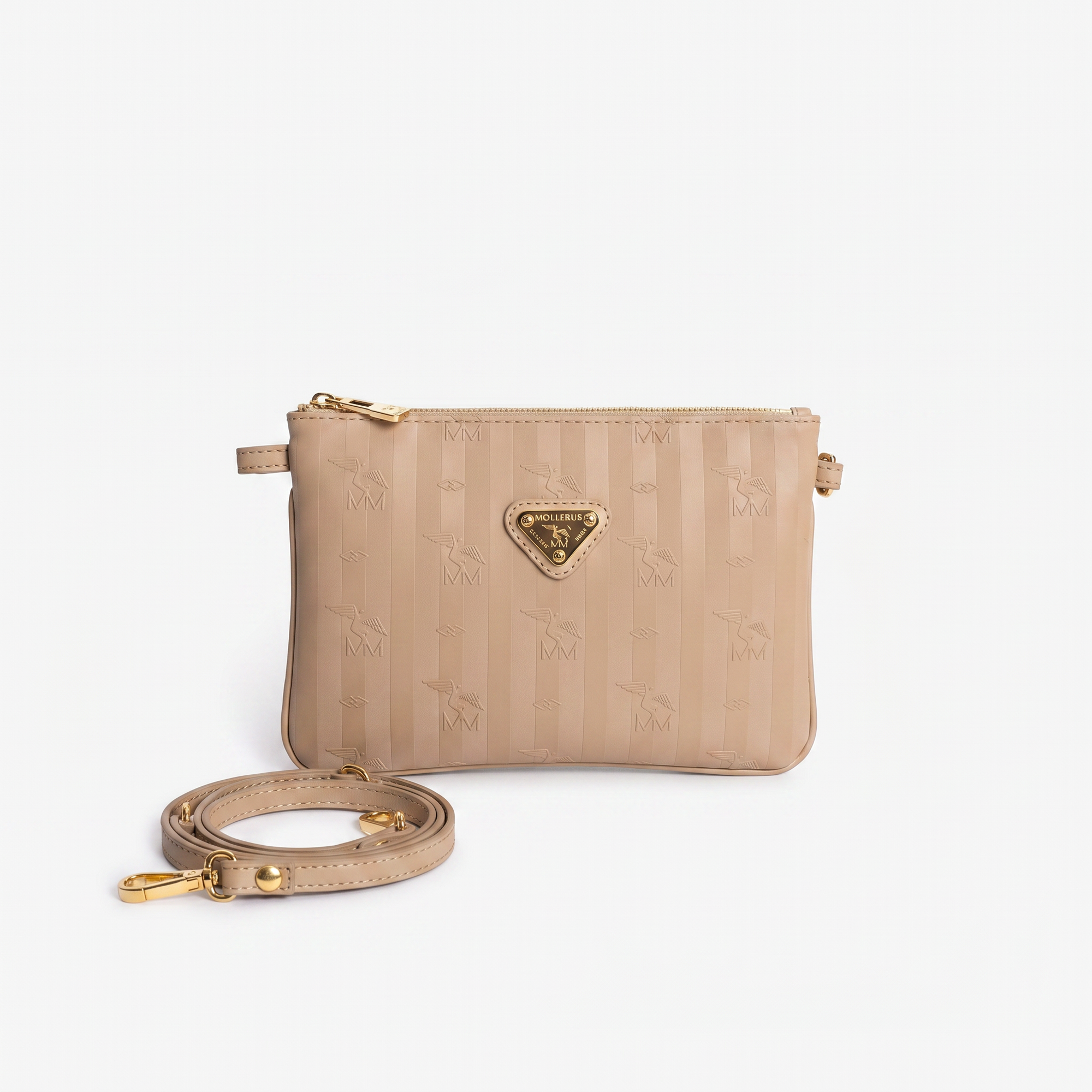 TAMINS | Umhängetasche cappuccino beige/gold - frontal