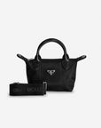 VALS | Umhängetasche Nylon classic schwarz/silber - frontal
