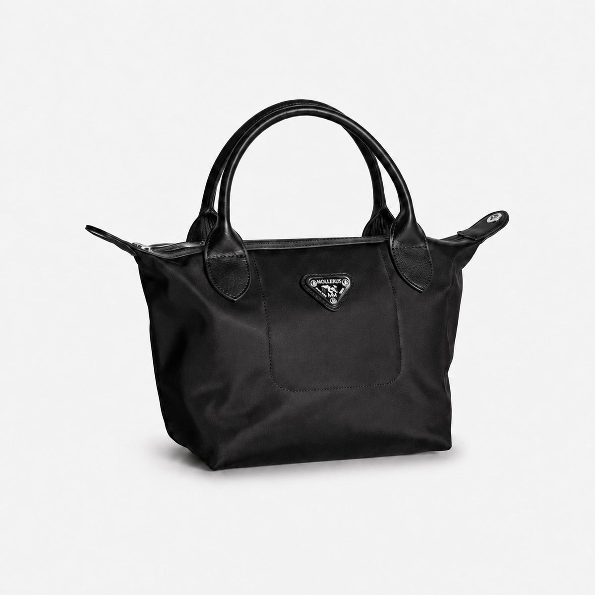 WENGEN | Shopper Nylon classic schwarz/silber - seitlich