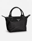 WENGEN | Shopper Nylon classic schwarz/silber - seitlich