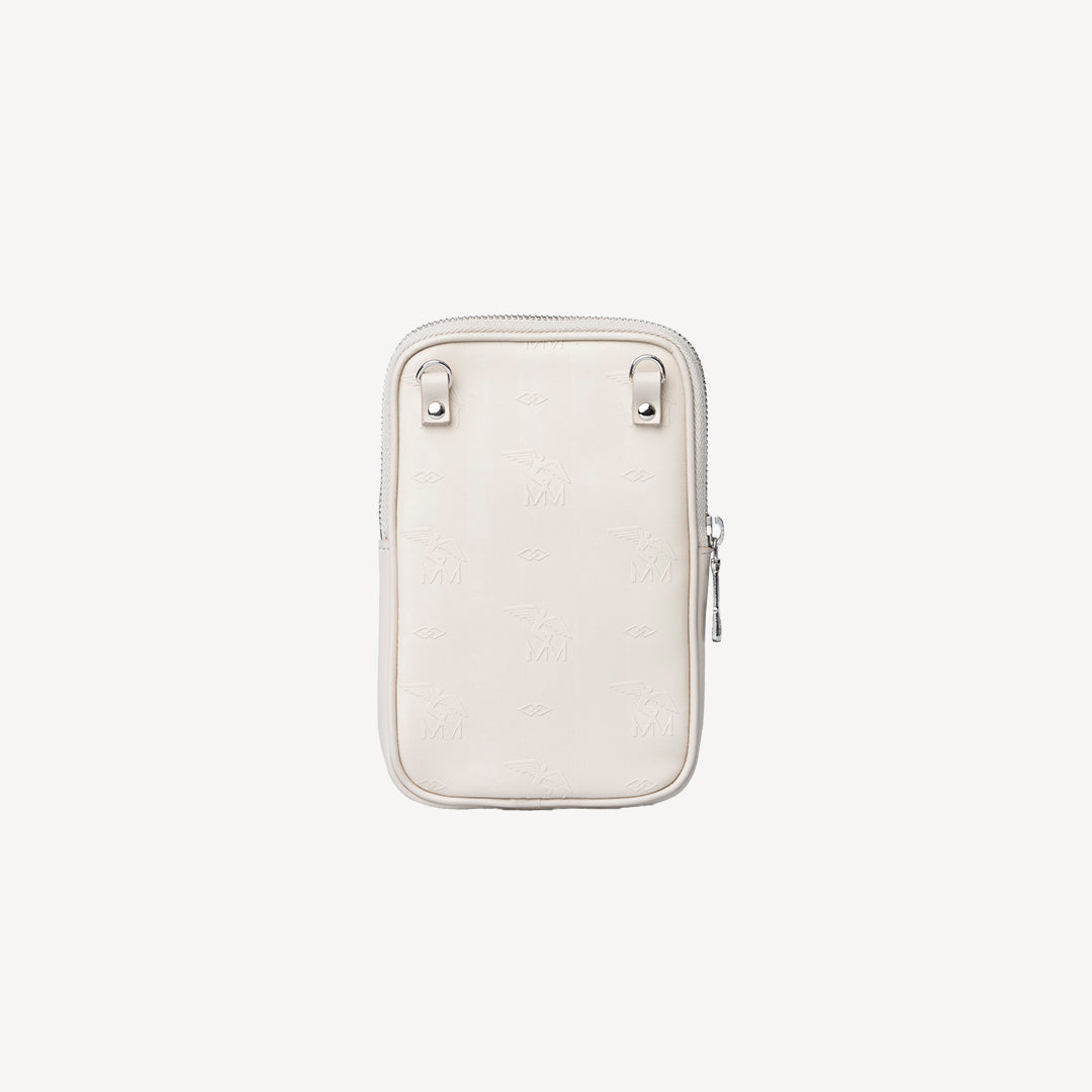 WILDHORN | Handyportemonnaie pearl weiss/silber- von hinten