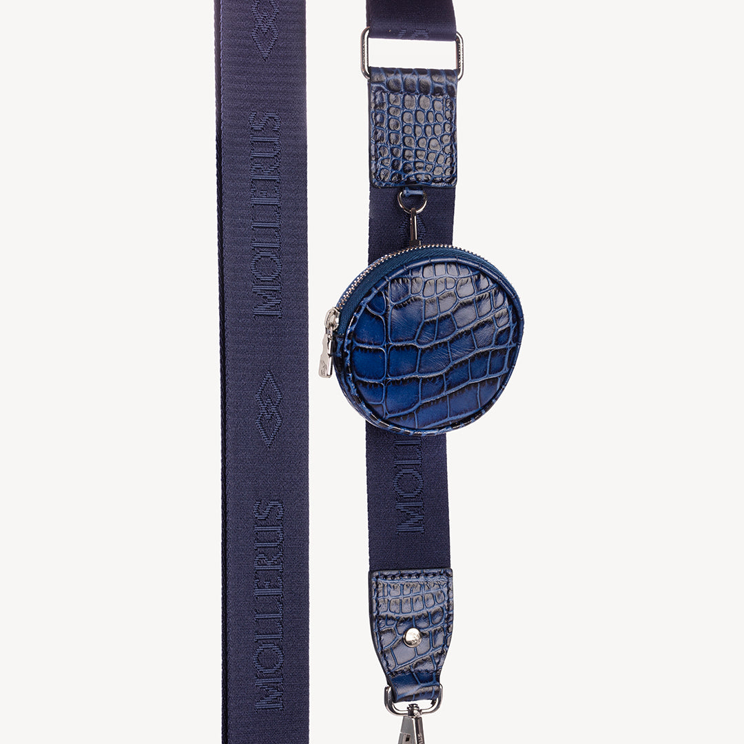ZELL | Umhängetasche Croco Sapphire blau/silber - strap
