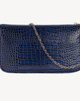 ZELL | Umhängetasche Croco Sapphire blau/silber - von hinten