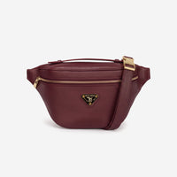 BRIENZ | Sac ceinture cuir de veau rouge antique/or