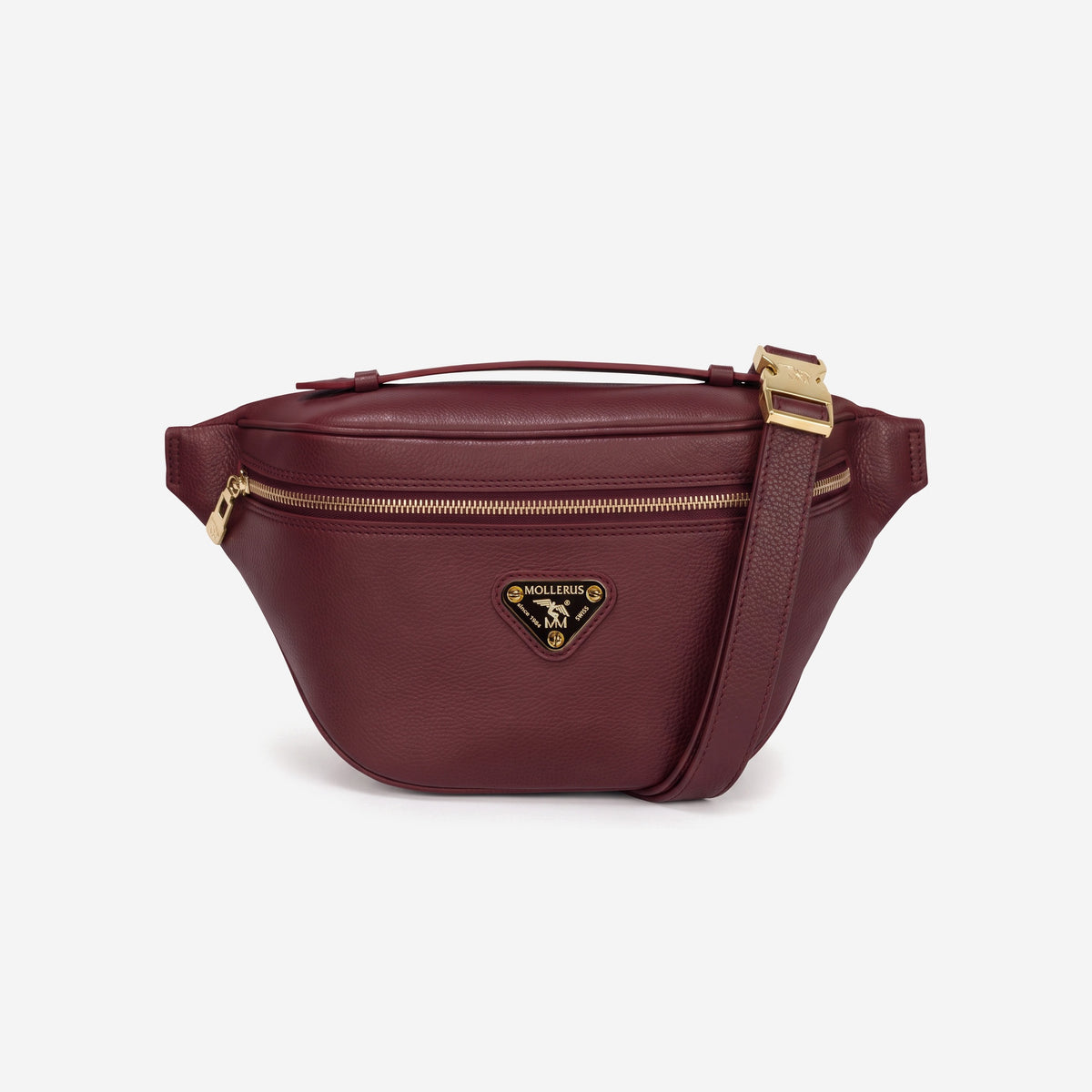 BRIENZ | Gürteltasche Kalbsleder antik rot/gold - frontal