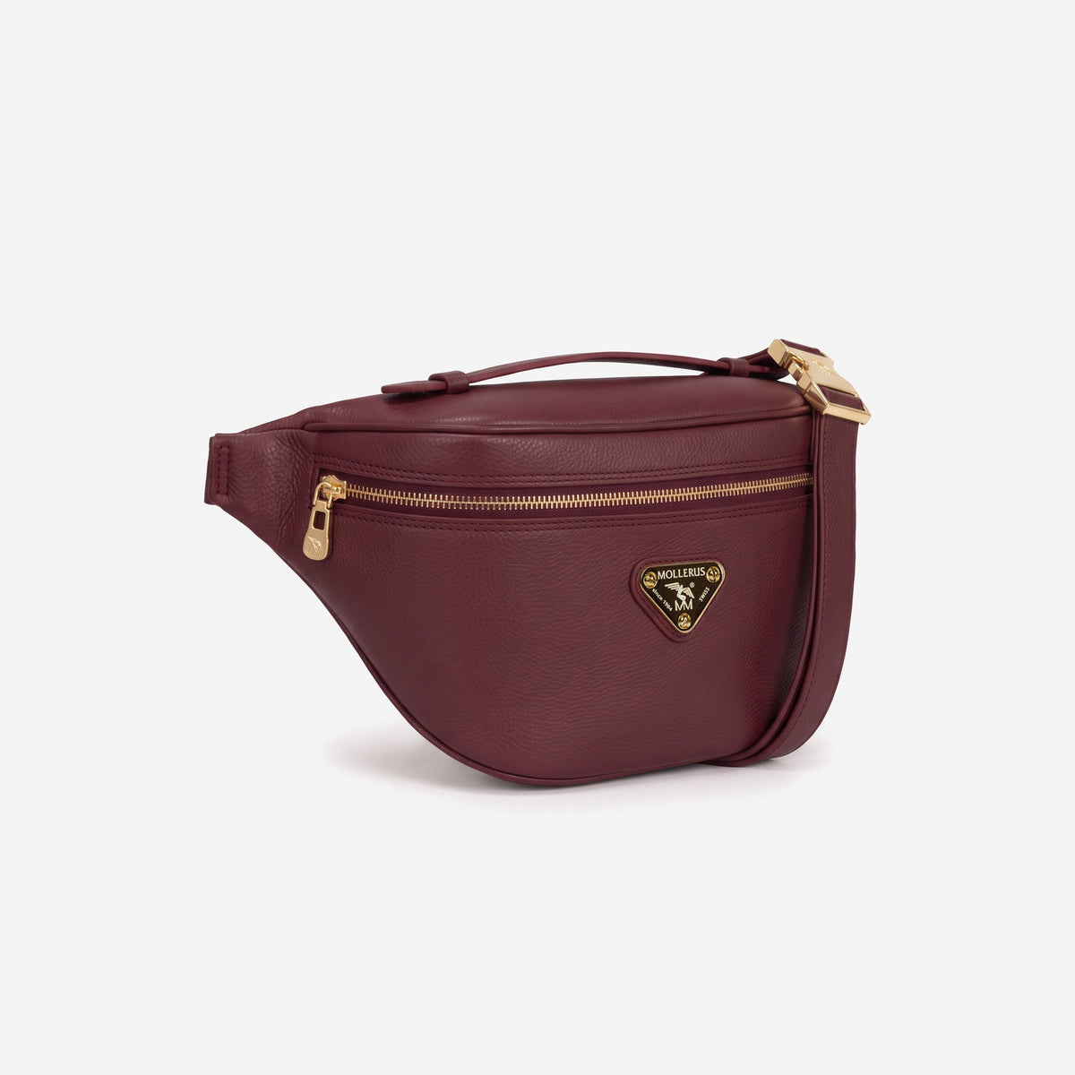 BRIENZ | Gürteltasche Kalbsleder antik rot/gold - seitlich