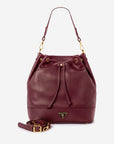 NIESEN | Beuteltasche Kalbsleder antik rot/gold - frontal