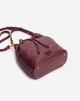 NIESEN | Pochette en cuir de veau rouge antique/or
