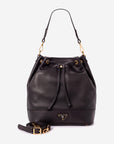 NIESEN | Beuteltasche Kalbsleder classic schwarz/gold - frontal